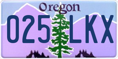 OR license plate 025LKX