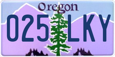OR license plate 025LKY