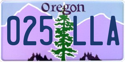 OR license plate 025LLA