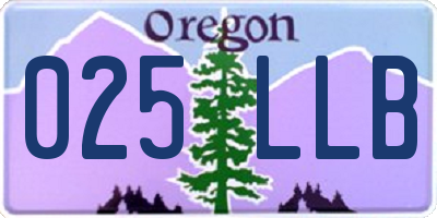 OR license plate 025LLB