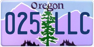OR license plate 025LLC