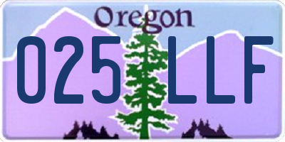 OR license plate 025LLF