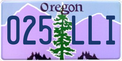 OR license plate 025LLI