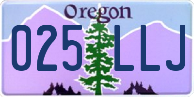 OR license plate 025LLJ
