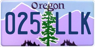 OR license plate 025LLK