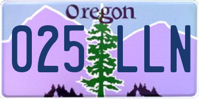 OR license plate 025LLN