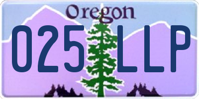 OR license plate 025LLP