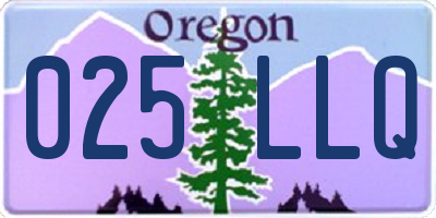 OR license plate 025LLQ