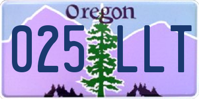 OR license plate 025LLT