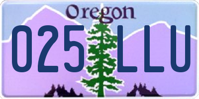 OR license plate 025LLU
