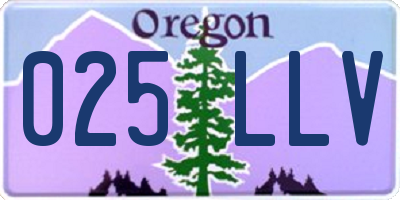 OR license plate 025LLV