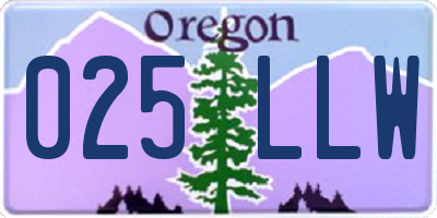 OR license plate 025LLW