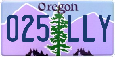 OR license plate 025LLY