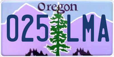 OR license plate 025LMA