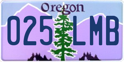 OR license plate 025LMB