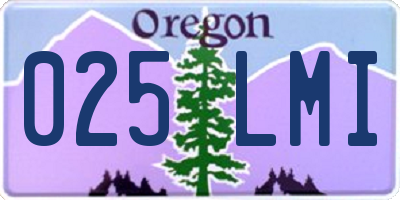 OR license plate 025LMI