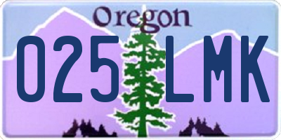 OR license plate 025LMK