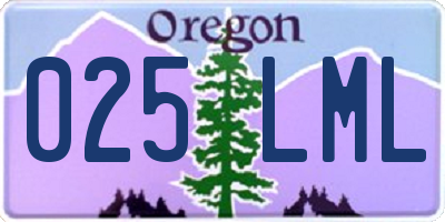 OR license plate 025LML