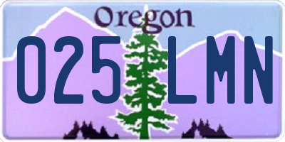 OR license plate 025LMN