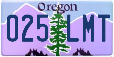 OR license plate 025LMT
