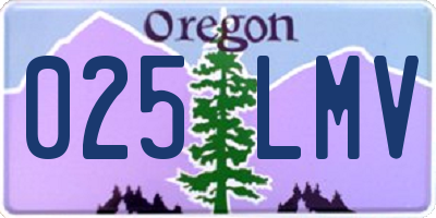 OR license plate 025LMV