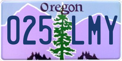 OR license plate 025LMY
