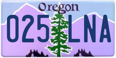 OR license plate 025LNA