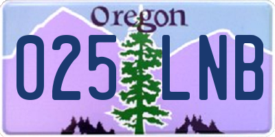 OR license plate 025LNB