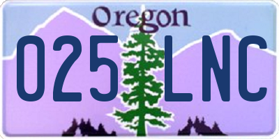 OR license plate 025LNC