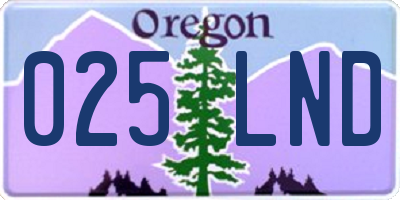 OR license plate 025LND