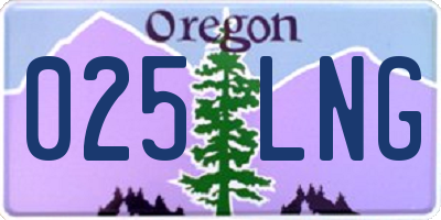 OR license plate 025LNG