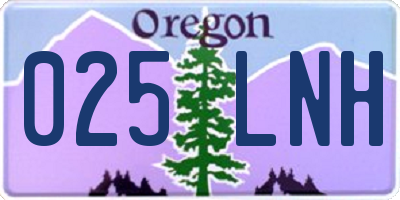 OR license plate 025LNH
