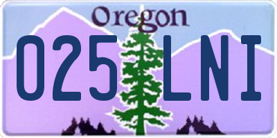 OR license plate 025LNI