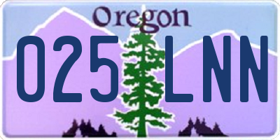 OR license plate 025LNN