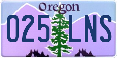 OR license plate 025LNS