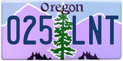 OR license plate 025LNT