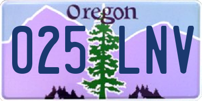 OR license plate 025LNV