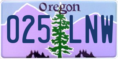 OR license plate 025LNW