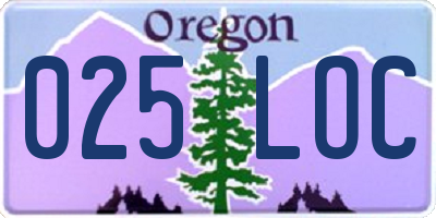 OR license plate 025LOC