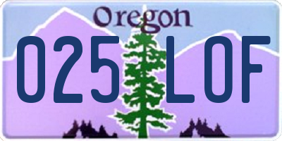 OR license plate 025LOF