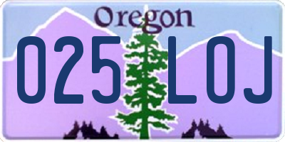 OR license plate 025LOJ
