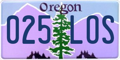 OR license plate 025LOS