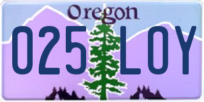 OR license plate 025LOY