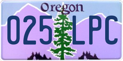 OR license plate 025LPC