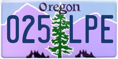 OR license plate 025LPE