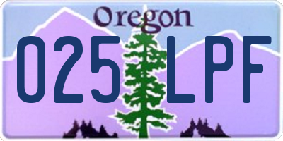 OR license plate 025LPF