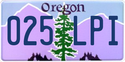 OR license plate 025LPI