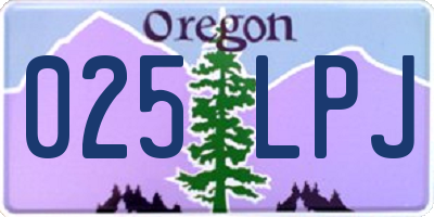 OR license plate 025LPJ