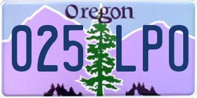 OR license plate 025LPO