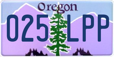 OR license plate 025LPP